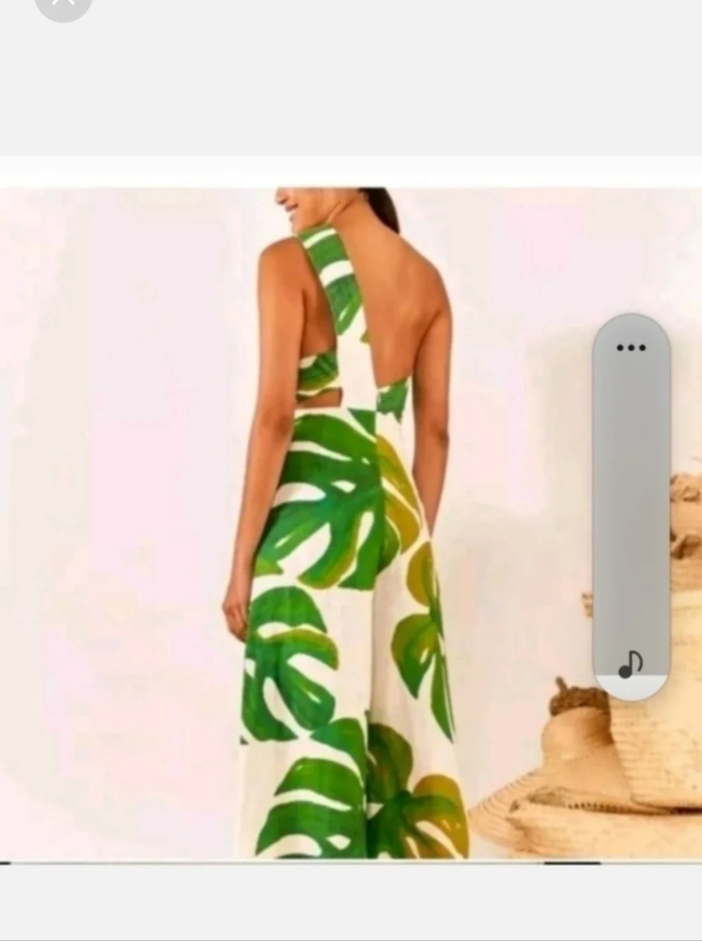 FARM Rio One Shoulder Leaf Jumpsuit